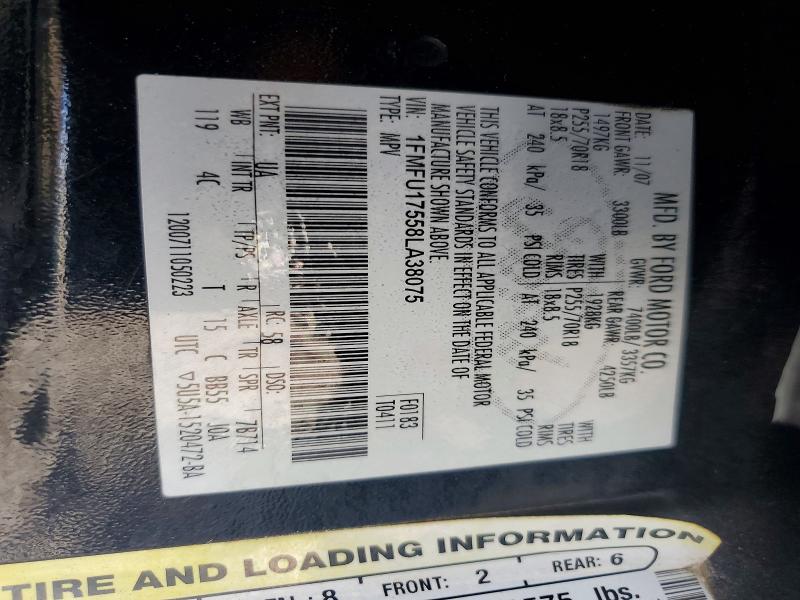Aukcja sprzedaży 2008 Ford Expedition, vin: 1FMFU17558LA38075, numer aukcji: 61376486