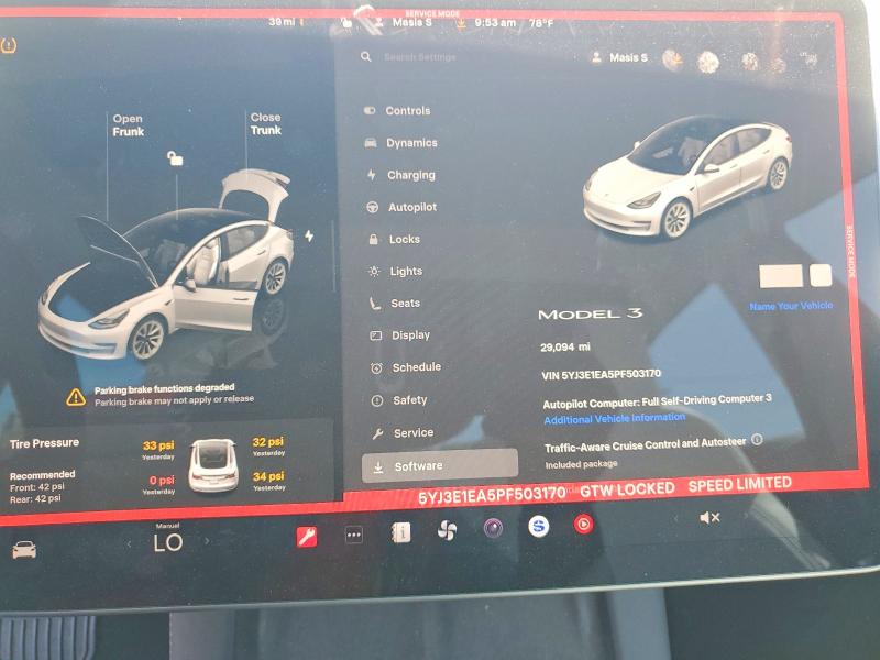 Aukcja sprzedaży 2023 Tesla Model 3, vin: 5YJ3E1EA5PF503170, numer aukcji: 60417056