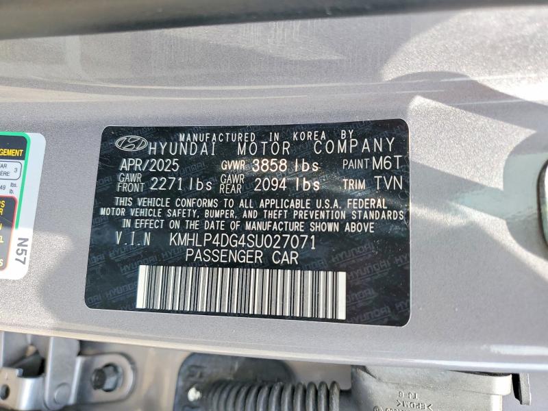 60698656 :رقم المزاد ، KMHLP4DG4SU027071 vin ، 2025 Hyundai Elantra مزاد بيع