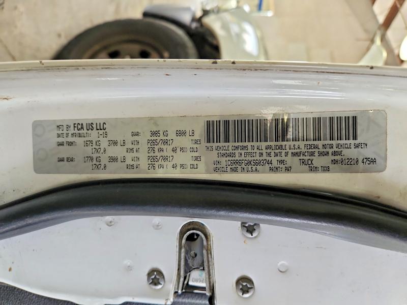 Продажа на аукционе авто 2019 Ram 1500 Classic, vin: 1C6RR6FG0KS603744, номер лота: 64599026