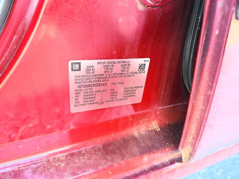 2014 Gmc Sierra მანქანა იყიდება აუქციონზე, vin: 1GTV2UECXEZ261472, აუქციონის ნომერი: 61374016