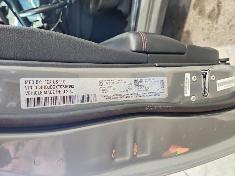 2026 Dodge Durango მანქანა იყიდება აუქციონზე, vin: 1C4RDJDGXTC246193, აუქციონის ნომერი: 60471436