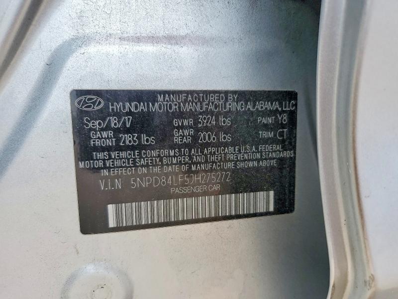 Aukcja sprzedaży 2018 Hyundai Elantra, vin: 5NPD84LF5JH275272, numer aukcji: 59812536
