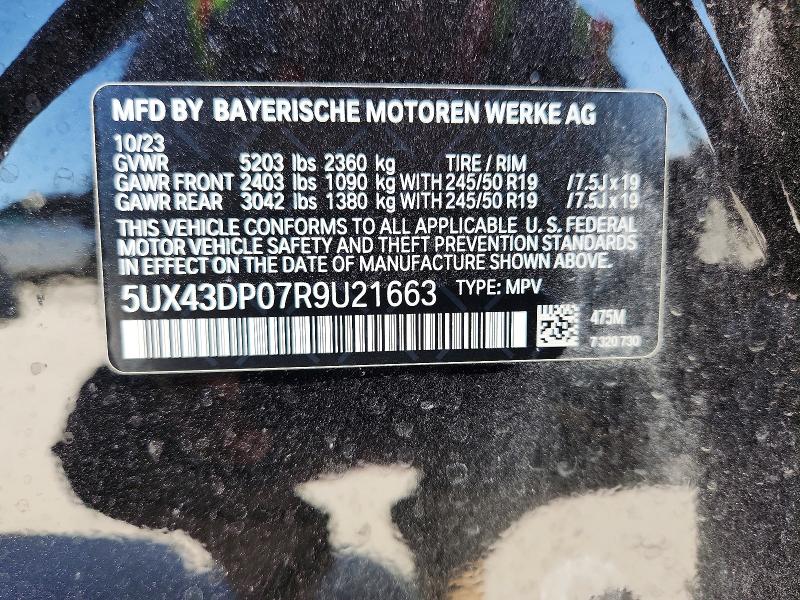Aukcja sprzedaży 2024 Bmw X3, vin: 5UX43DP07R9U21663, numer aukcji: 62566966