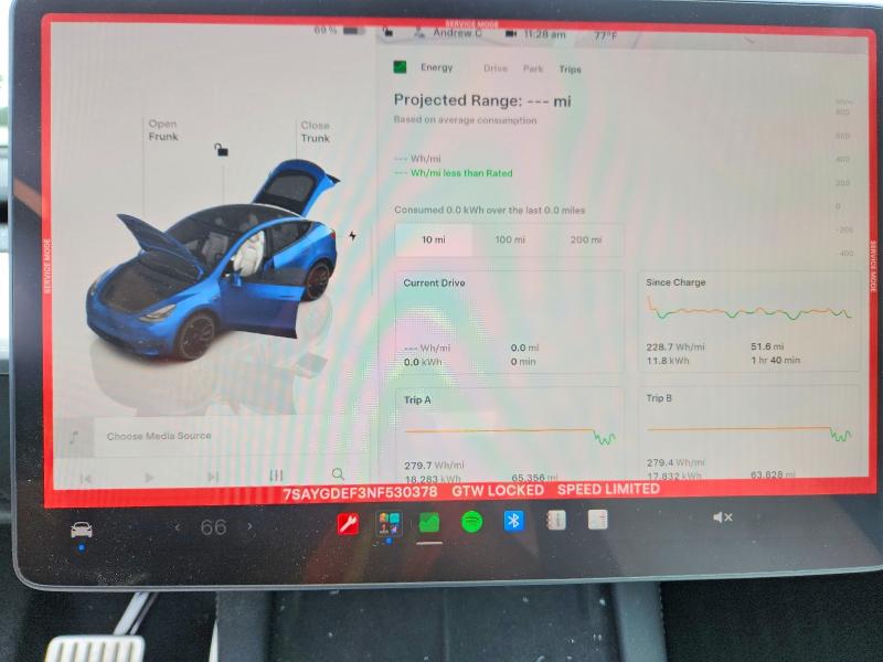 Продаж на аукціоні авто 2022 Tesla Model Y, vin: 7SAYGDEF3NF530378, номер лоту: 63232476