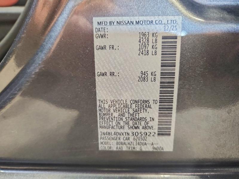 Aukcja sprzedaży 2026 Nissan Altima, vin: 1N4BL4DVXTN305922, numer aukcji: 61088306