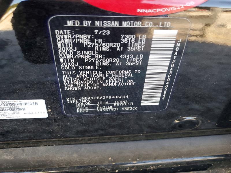 Продажа на аукционе авто 2023 Nissan Armada, vin: JN8AY2BA3P9405844, номер лота: 59964216