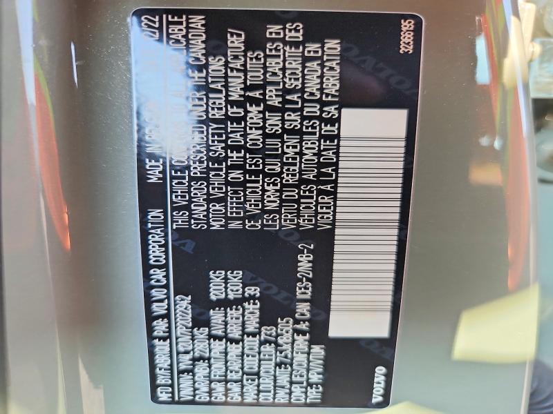 60472556 :رقم المزاد ، YV4L12UV7P2022942 vin ، 2023 Volvo Xc40 مزاد بيع