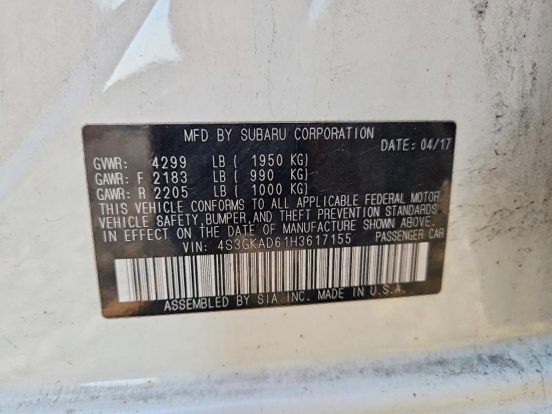 Продаж на аукціоні авто 2017 Subaru Impreza, vin: 4S3GKAD61H3617155, номер лоту: 61749516