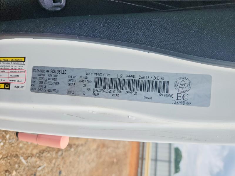 2017 Jeep Wrangler Unlimited მანქანა იყიდება აუქციონზე, vin: 1C4BJWEG6HL581707, აუქციონის ნომერი: 61221966