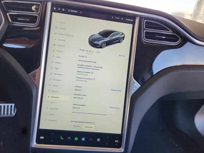 59602466 :رقم المزاد ، 5YJSA1H14FFP77218 vin ، 2015 Tesla Model S مزاد بيع