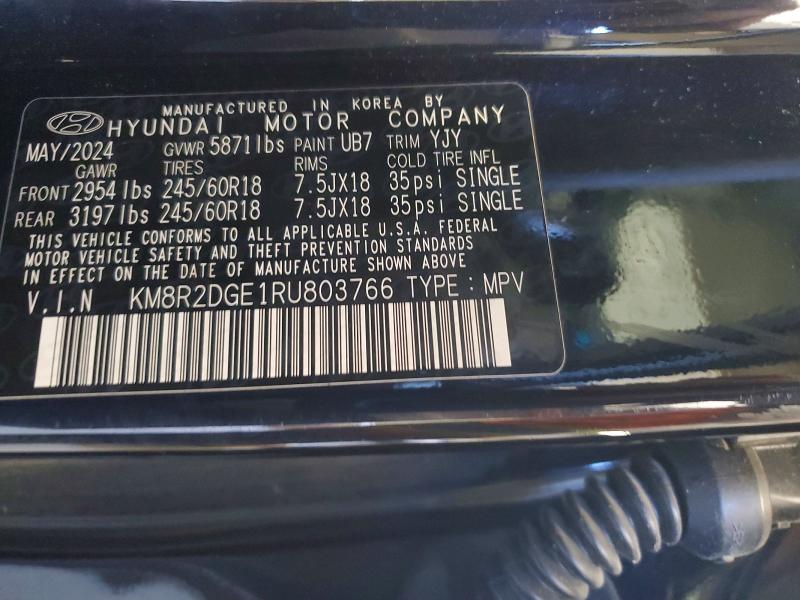 2024 Hyundai Palisade მანქანა იყიდება აუქციონზე, vin: KM8R2DGE1RU803766, აუქციონის ნომერი: 60928236