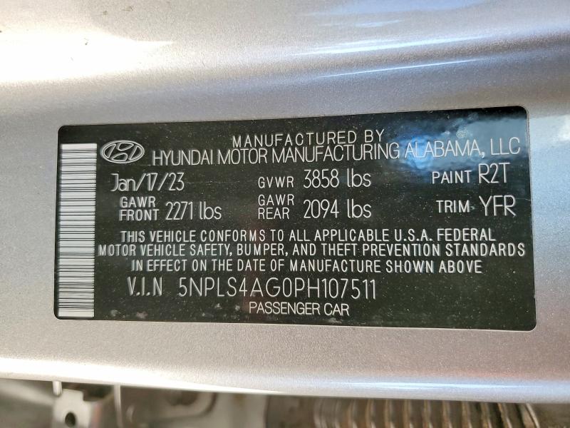 Aukcja sprzedaży 2023 Hyundai Elantra, vin: 5NPLS4AG0PH107511, numer aukcji: 59649526