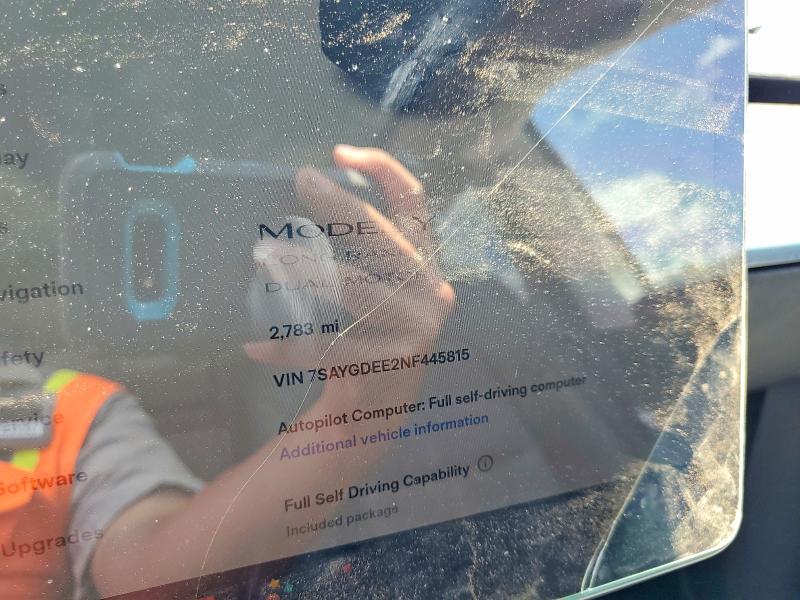 Aukcja sprzedaży 2022 Tesla Model Y, vin: 7SAYGDEE2NF445815, numer aukcji: 61015156