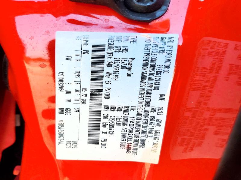 60231596 :رقم المزاد ، 1FADP3K2XEL144843 vin ، 2014 Ford Focus مزاد بيع