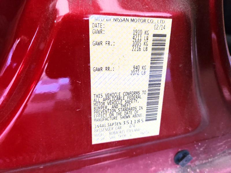 Продаж на аукціоні авто 2014 Nissan Altima, vin: 1N4AL3AP3EN351185, номер лоту: 60576506