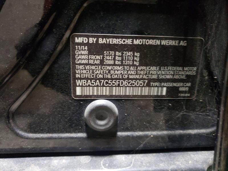 2015 Bmw 528 მანქანა იყიდება აუქციონზე, vin: WBA5A7C55FD625057, აუქციონის ნომერი: 63369406