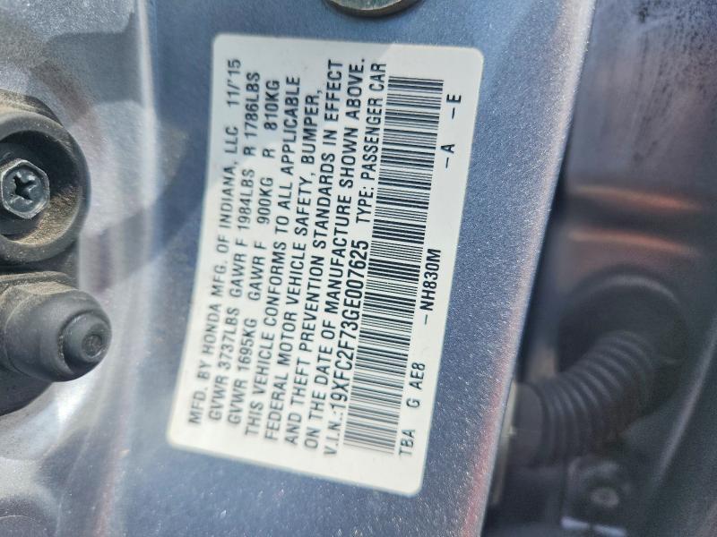 Aukcja sprzedaży 2016 Honda Civic, vin: 19XFC2F73GE007625, numer aukcji: 59700926