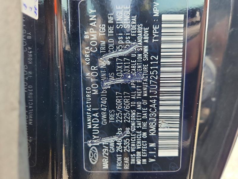 Aukcja sprzedaży 2018 Hyundai Tucson, vin: KM8J3CA41JU725112, numer aukcji: 61383016