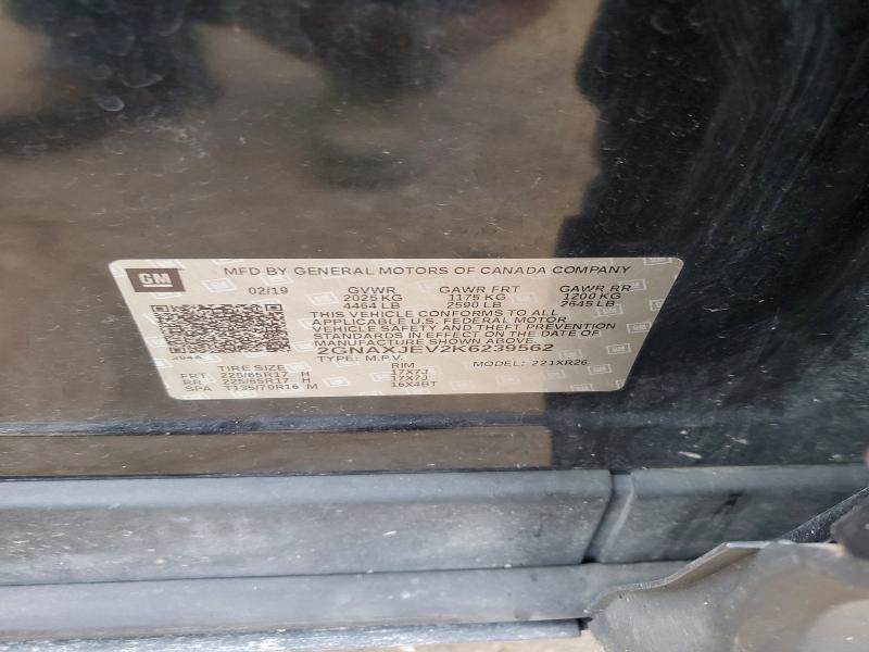 Продаж на аукціоні авто 2019 Chevrolet Equinox, vin: 2GNAXJEV2K6239562, номер лоту: 60086116