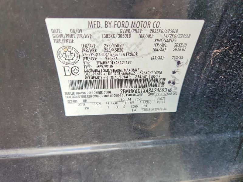2010 Ford Flex მანქანა იყიდება აუქციონზე, vin: 2FMHK6DTXABA24693, აუქციონის ნომერი: 63203686