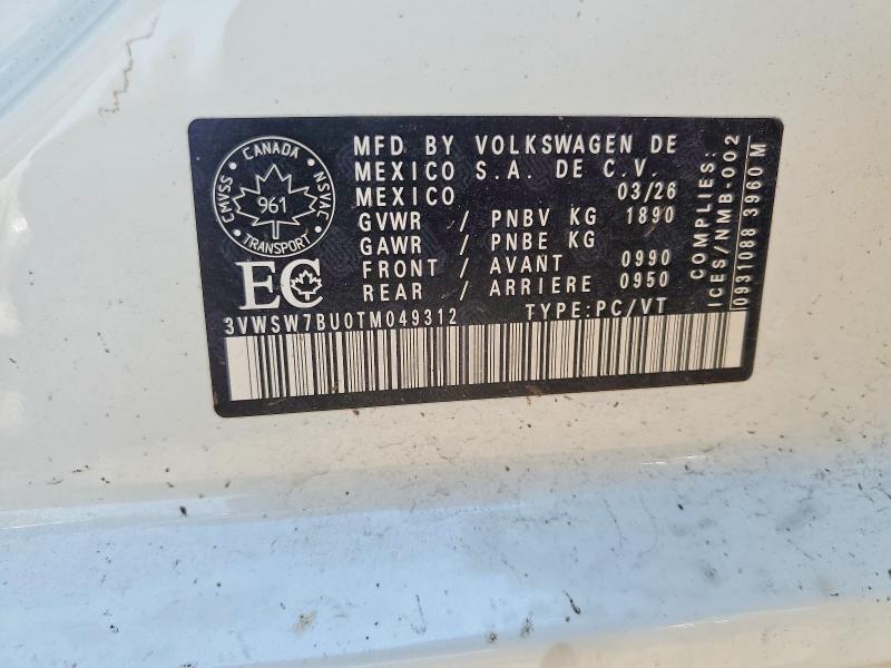 Aukcja sprzedaży 2026 Volkswagen Jetta, vin: 3VWSW7BU0TM049312, numer aukcji: 61881156