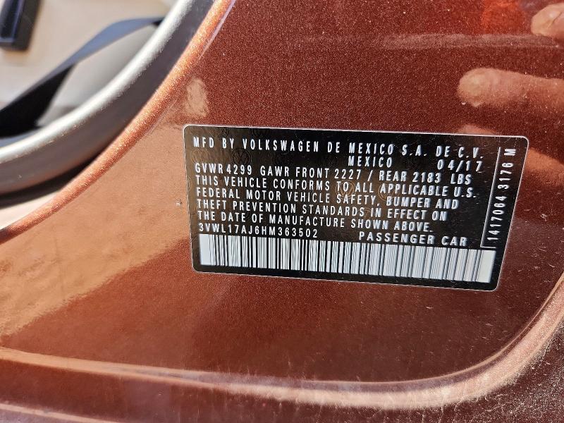 Aukcja sprzedaży 2017 Volkswagen Jetta, vin: 3VWL17AJ6HM363502, numer aukcji: 85792995