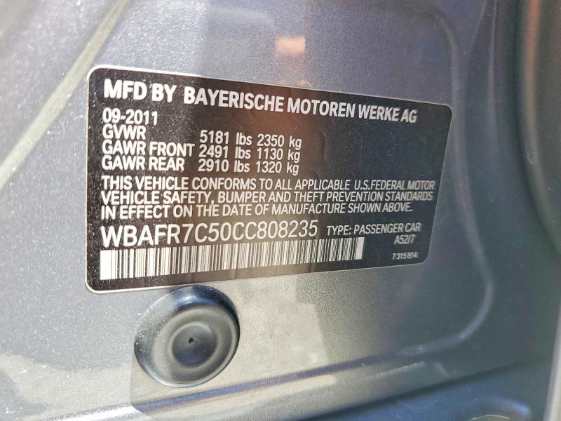59175536 :رقم المزاد ، WBAFR7C50CC808235 vin ، 2012 Bmw 535 مزاد بيع