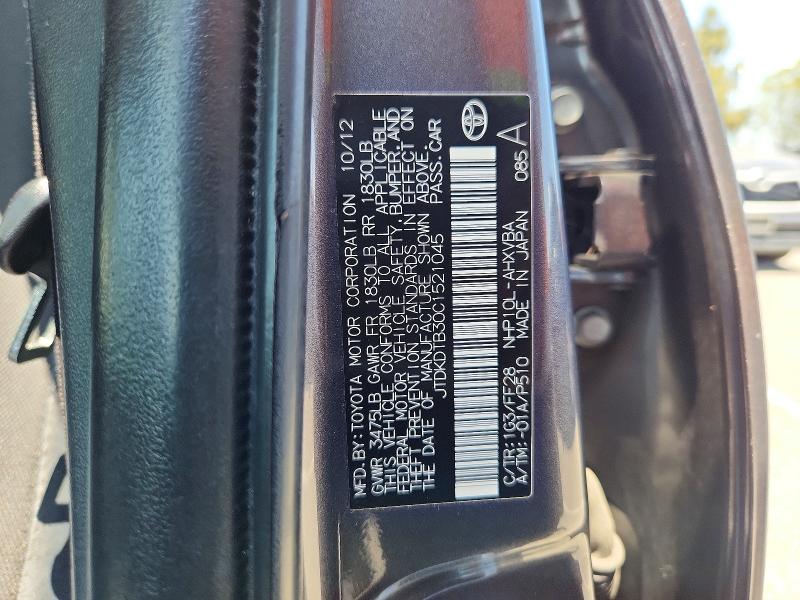 Продаж на аукціоні авто 2012 Toyota Prius C, vin: JTDKDTB30C1521045, номер лоту: 61577336