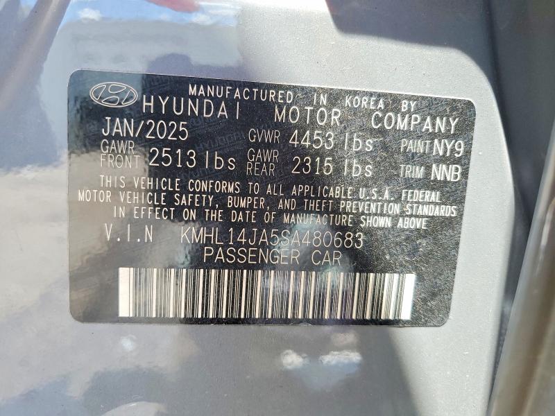 Auction sale of the 2025 Hyundai Sonata, vin: KMHL14JA5SA480683, lot number: 59816836