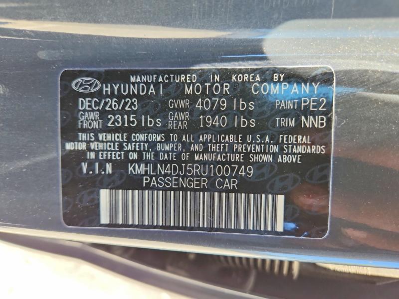 60011596 :رقم المزاد ، KMHLN4DJ5RU100749 vin ، 2024 Hyundai Elantra مزاد بيع