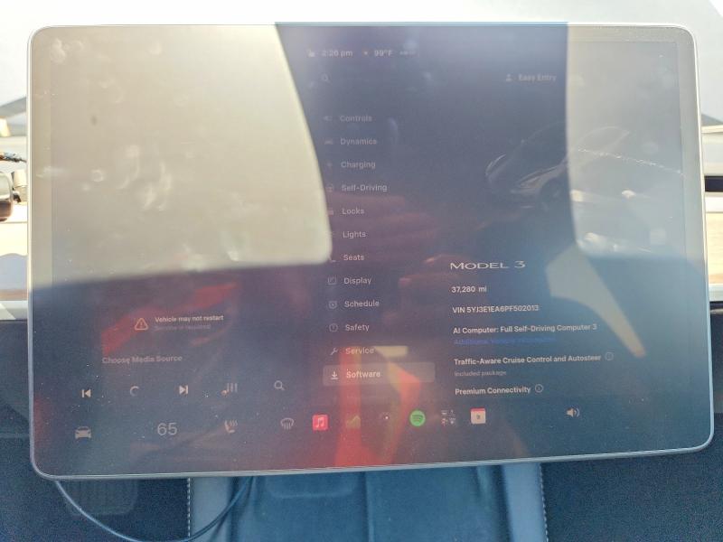 60534006 :رقم المزاد ، 5YJ3E1EA6PF502013 vin ، 2023 Tesla Model 3 مزاد بيع