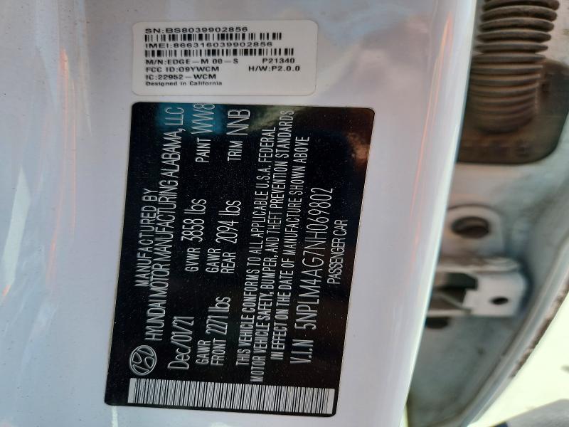 Aukcja sprzedaży 2022 Hyundai Elantra, vin: 5NPLM4AG7NH069802, numer aukcji: 62314356