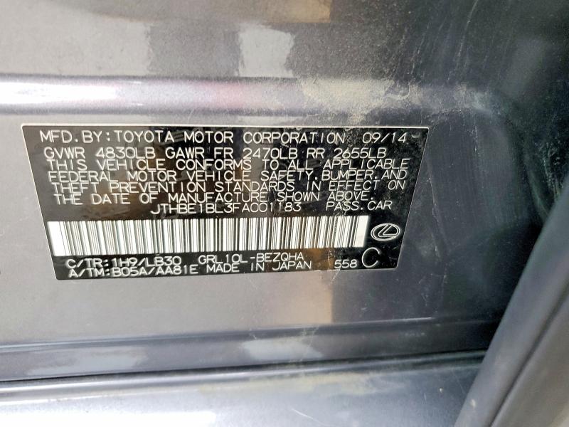 62666456 :رقم المزاد ، JTHBE1BL3FA001183 vin ، 2015 Lexus Gs مزاد بيع