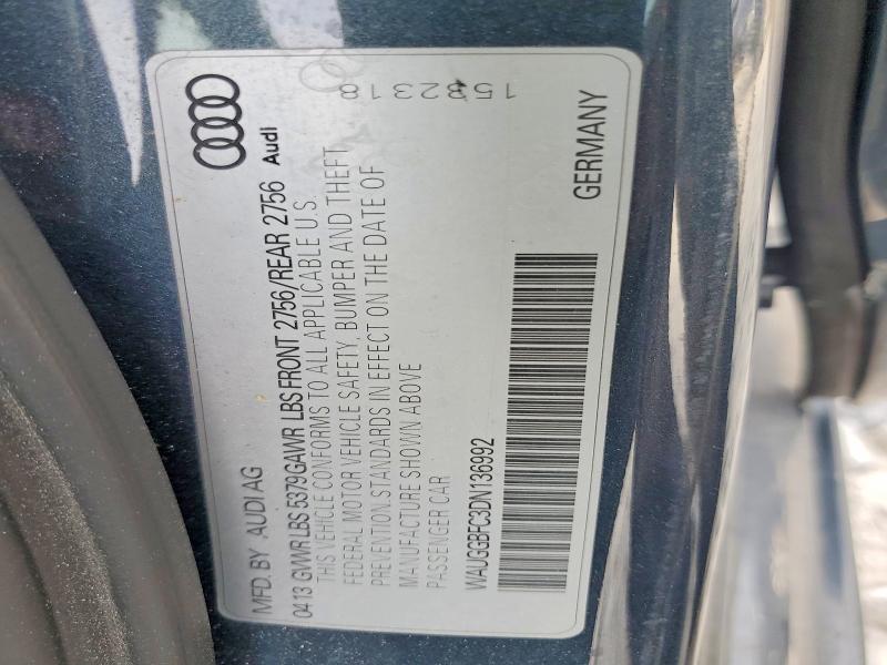 Aukcja sprzedaży 2013 Audi A6, vin: WAUGGBFC3DN136992, numer aukcji: 62616586
