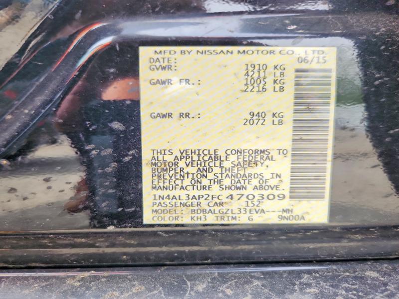 Продаж на аукціоні авто 2015 Nissan Altima, vin: 1N4AL3AP2FC470309, номер лоту: 60416246