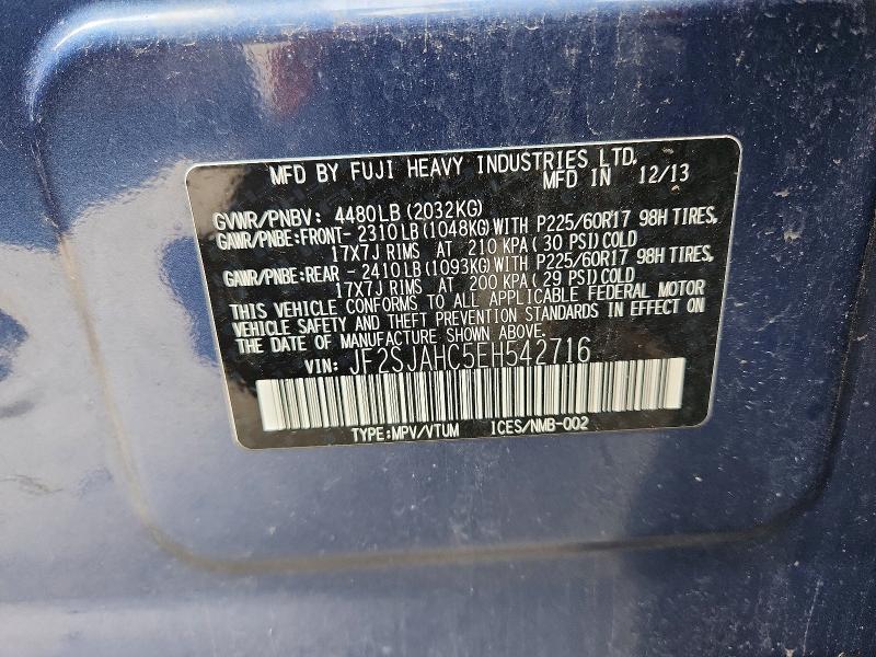 Продаж на аукціоні авто 2014 Subaru Forester, vin: JF2SJAHC5EH542716, номер лоту: 61980996