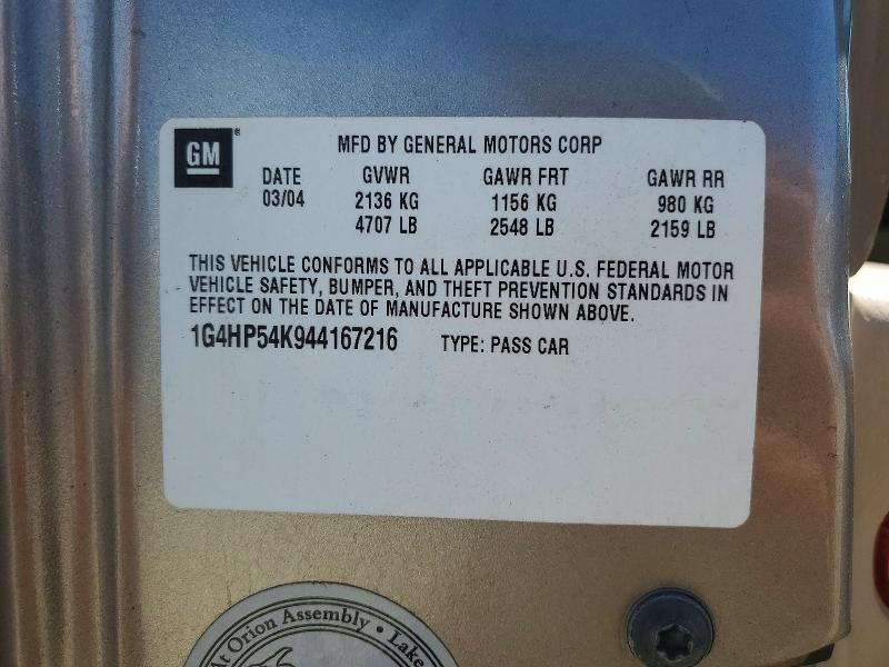 Aukcja sprzedaży 2004 Buick Lesabre, vin: 1G4HP54K944167216, numer aukcji: 61336876