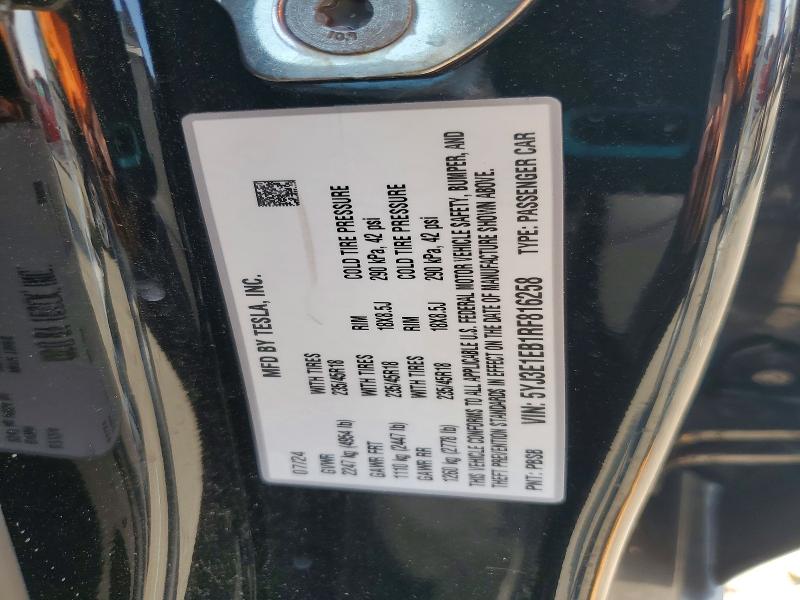Продаж на аукціоні авто 2024 Tesla Model 3, vin: 5YJ3E1EB1RF816258, номер лоту: 61382396