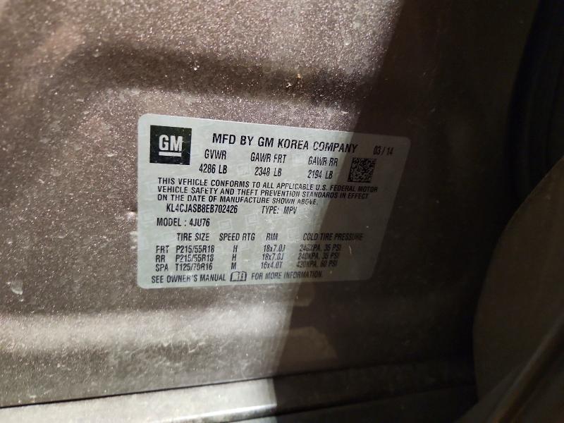 59840526 :رقم المزاد ، KL4CJASB8EB702426 vin ، 2014 Buick Encore مزاد بيع