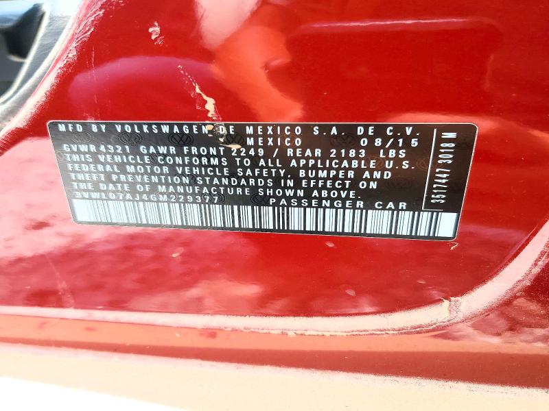 Продаж на аукціоні авто 2016 Volkswagen Jetta, vin: 3VWL07AJ4GM229377, номер лоту: 62220006