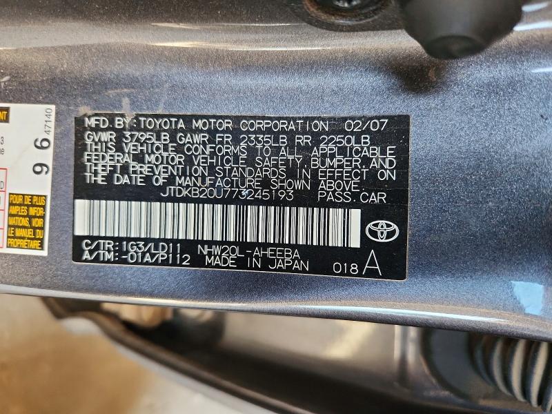 Продаж на аукціоні авто 2007 Toyota Prius, vin: JTDKB20U773245193, номер лоту: 59034616