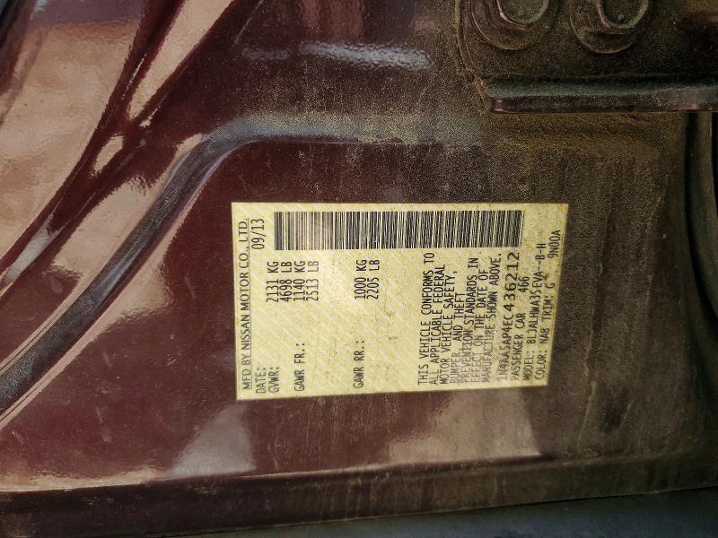 2014 Nissan Maxima მანქანა იყიდება აუქციონზე, vin: 1N4AA5AP4EC436212, აუქციონის ნომერი: 85455415