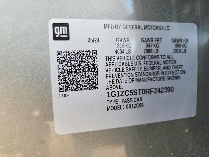 2024 Chevrolet Malibu მანქანა იყიდება აუქციონზე, vin: 1G1ZC5ST0RF242390, აუქციონის ნომერი: 59590326
