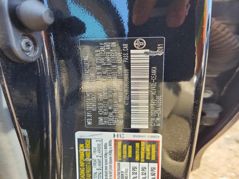 Aukcja sprzedaży 2009 Toyota Camry, vin: 4T1BE46K39U396839, numer aukcji: 60774706
