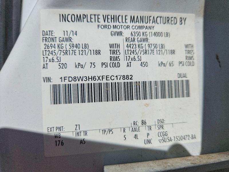 Продажа на аукционе авто 2015 Ford F350, vin: 1FD8W3H6XFEC17882, номер лота: 61155826