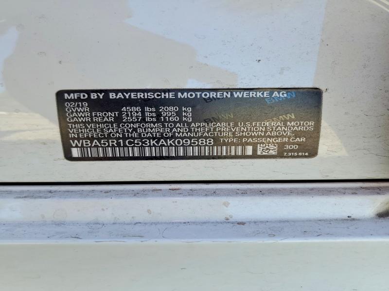Aukcja sprzedaży 2019 Bmw 330i, vin: WBA5R1C53KAK09588, numer aukcji: 61239006