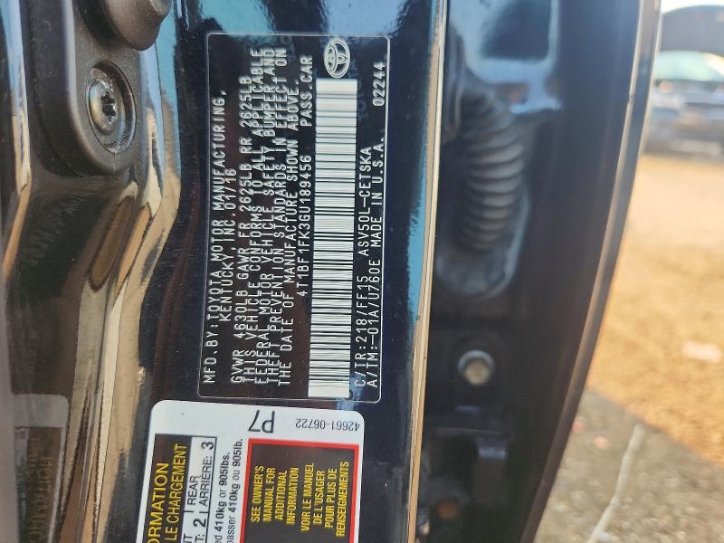 Aukcja sprzedaży 2016 Toyota Camry, vin: 4T1BF1FK3GU189456, numer aukcji: 61242516