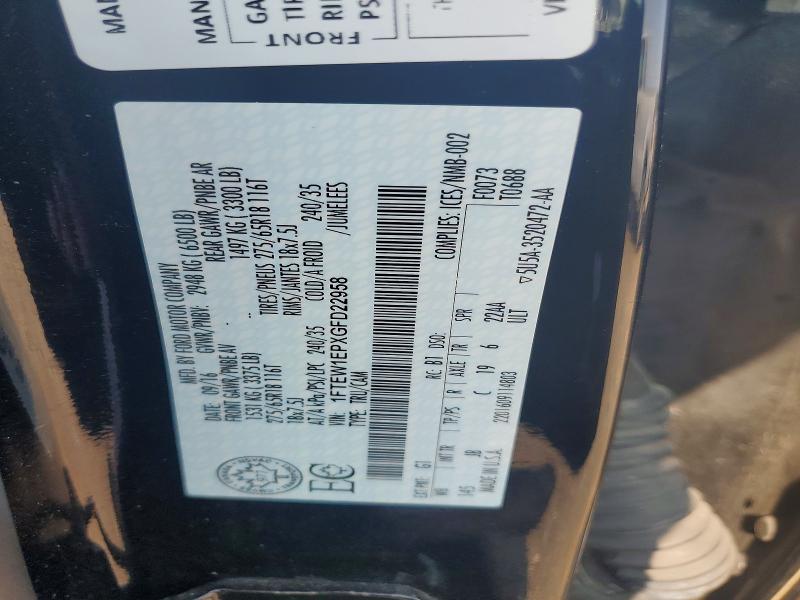 Aukcja sprzedaży 2016 Ford F150, vin: 1FTEW1EPXGFD22958, numer aukcji: 63311496