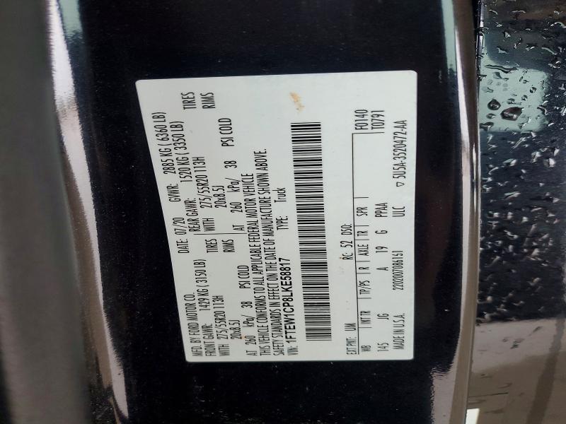 2020 Ford F150 მანქანა იყიდება აუქციონზე, vin: 1FTEW1CP8LKE58817, აუქციონის ნომერი: 61034726